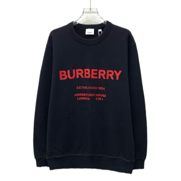 CM0449 Burberry Black Sweatshirt With Red Logo Print Medium - Picture 1 of 8